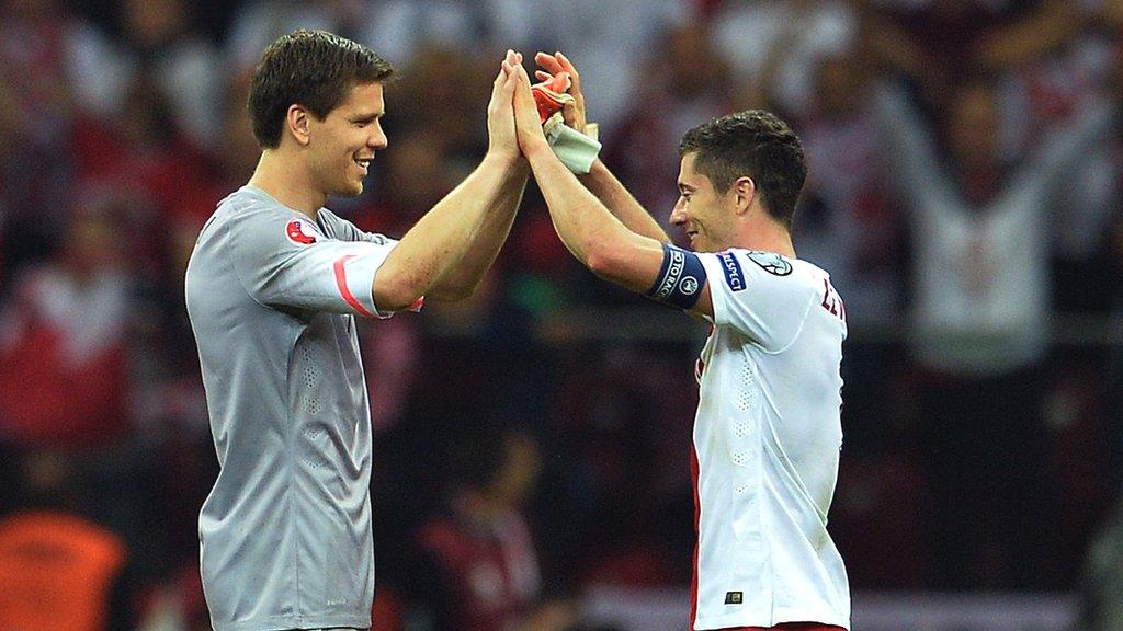 Poland goalkeeper Wojciech Szczesny and captain Robert Lewandowski