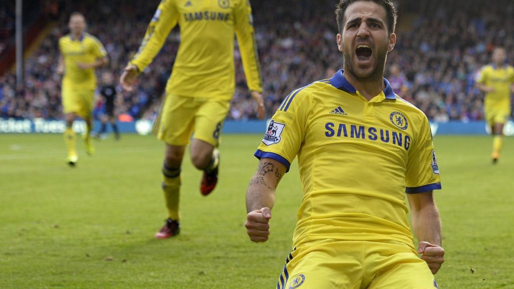 Cesc Fabregas celebrates