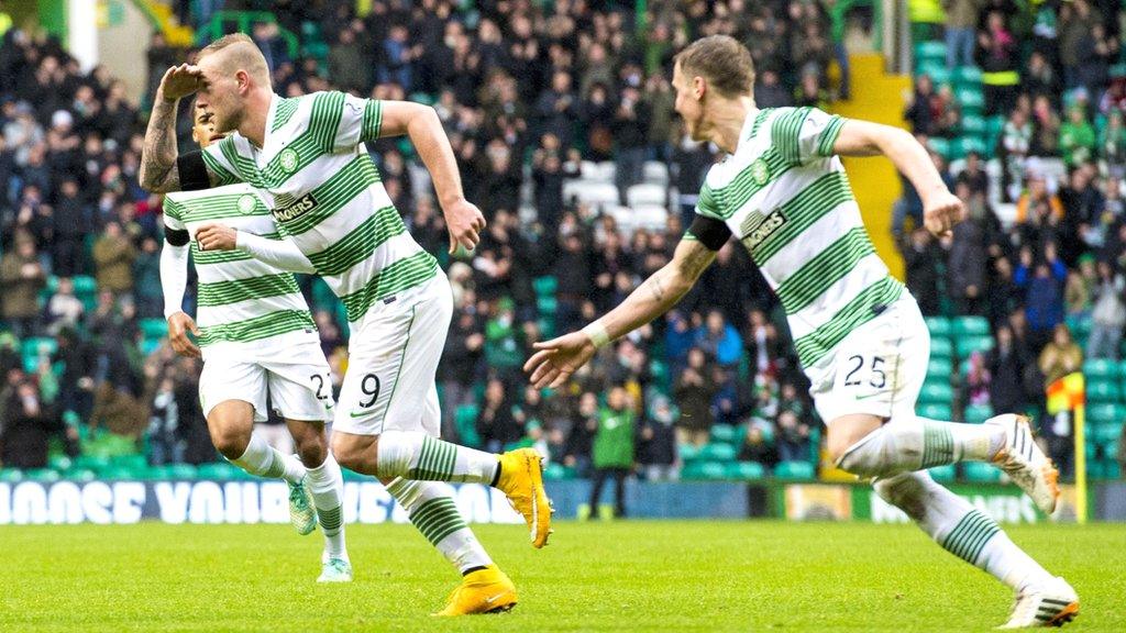 John Guidetti celebrates scoring against Kilmarnock