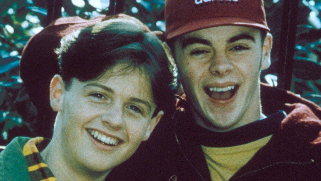 Anthony McPartlin as PJ and Declan Donnelly as Duncan on Byker Grove, 1993