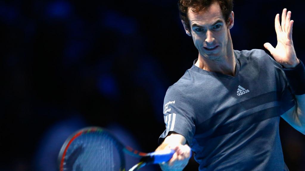 Andy Murray hits a return