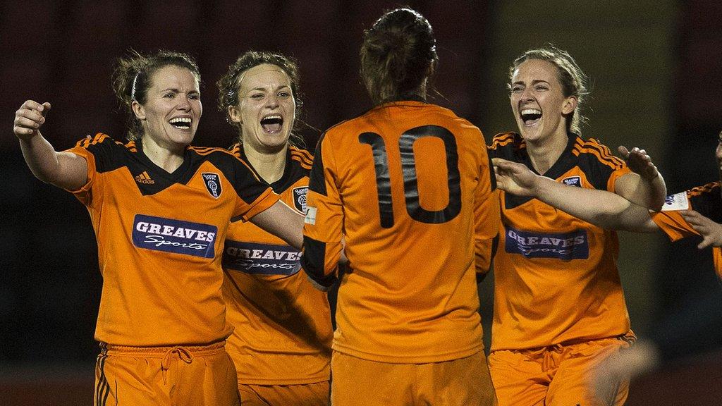 Glasgow City celebrate victory over Zurich in the last 16 of the Women's Champions League