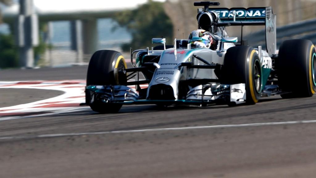 Lewis Hamilton on the track