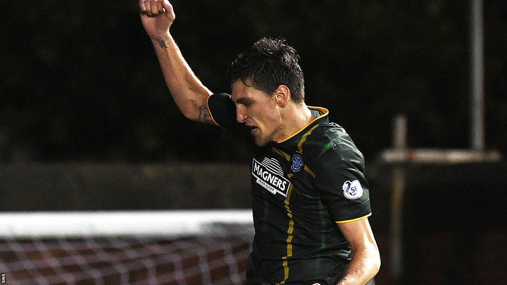 Stefan Scepovic celebrates scoring Celtic's second in the 2-0 win over Kilmarnock.