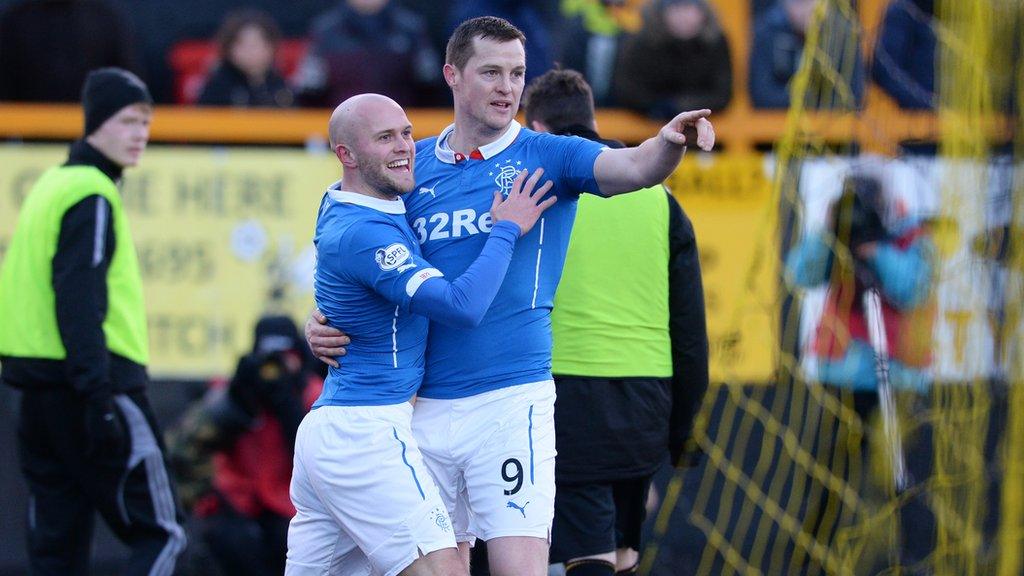 Scorer Nicky Law and Jon Daly