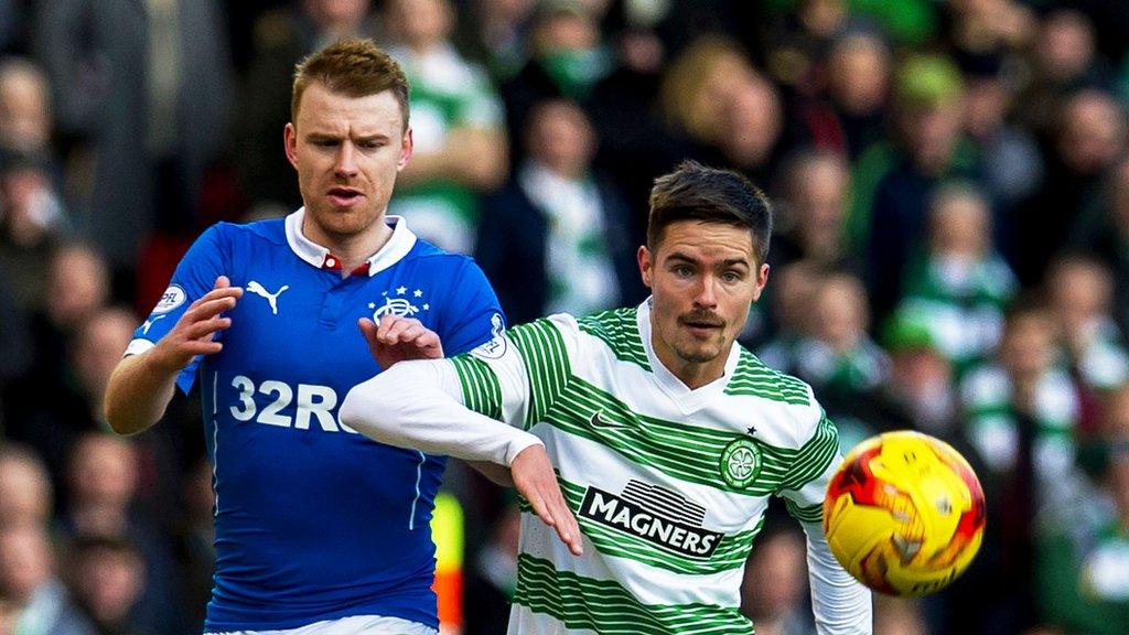 Stevie Smith of Rangers and Mikael Lustig of Celtic