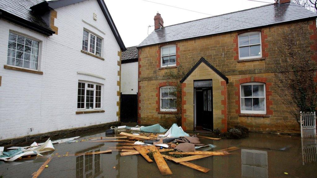 Flooded houses