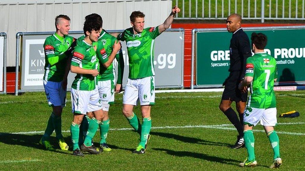 Guernsey FC celebrate