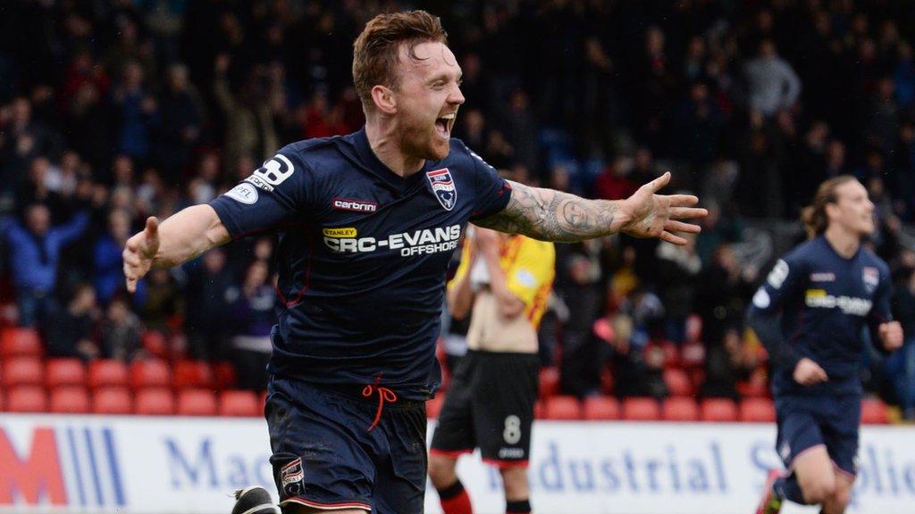 Craig Curran celebrates scoring for Ross County