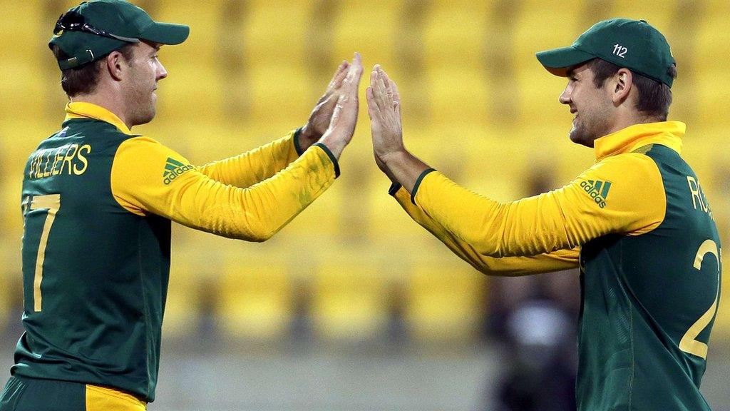 South Africa's Rilee Rossouw and AB de Villiers