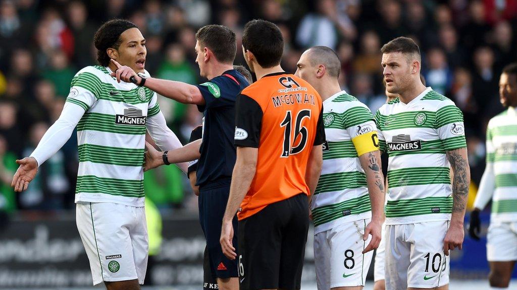 Van Dijk's sending off against Dundee United was his second red card in 10 days