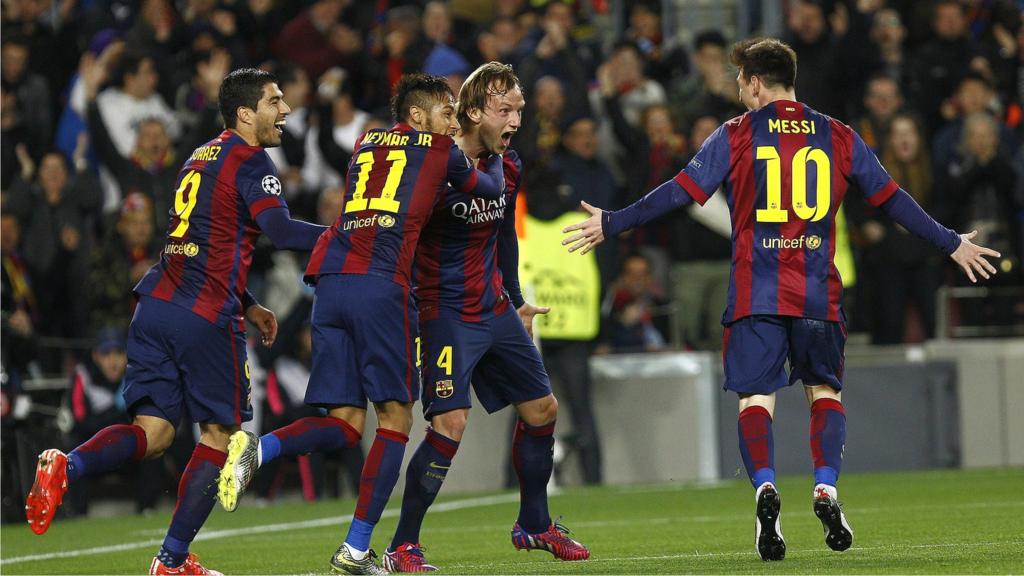 Barcelona players celebrate