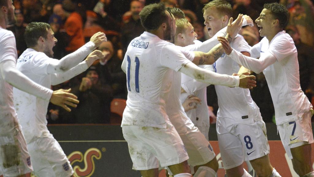 England celebrate against Germany