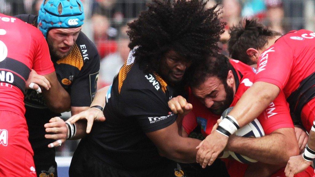 Wasps' Ashley Johnson tackles Mamuka Gorgodze