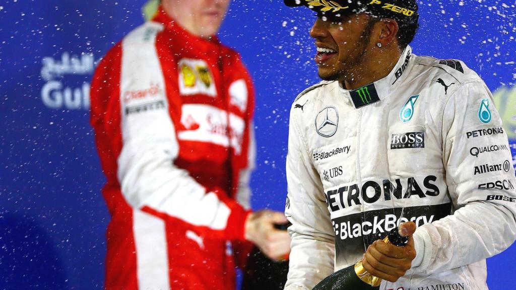 Lewis Hamilton celebrates