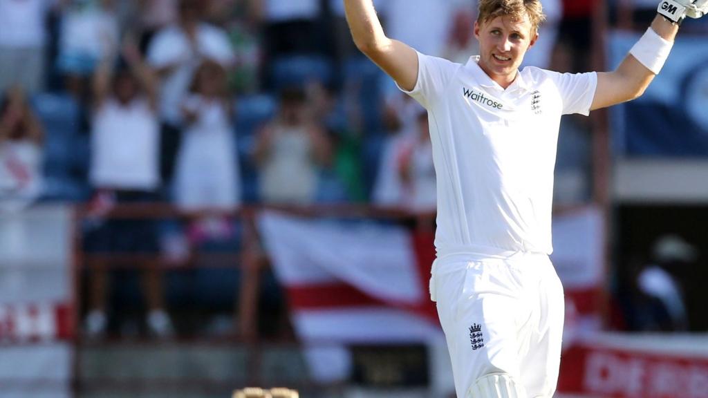 Joe Root celebrates