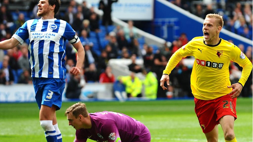 Matej Vydra celebrates