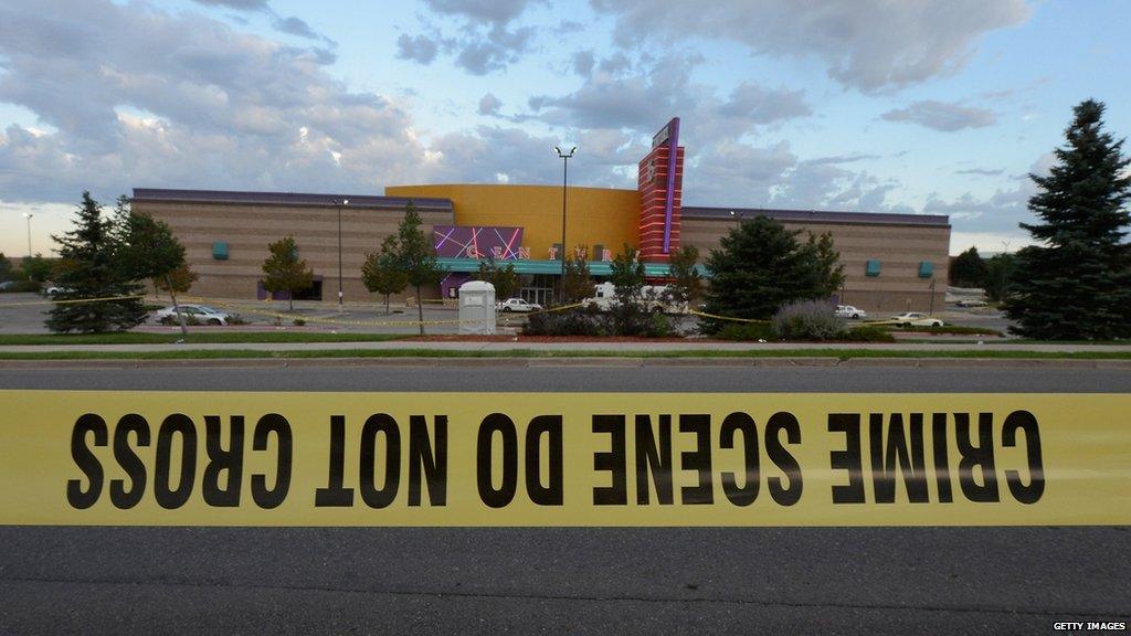 Cinema with police tape in front