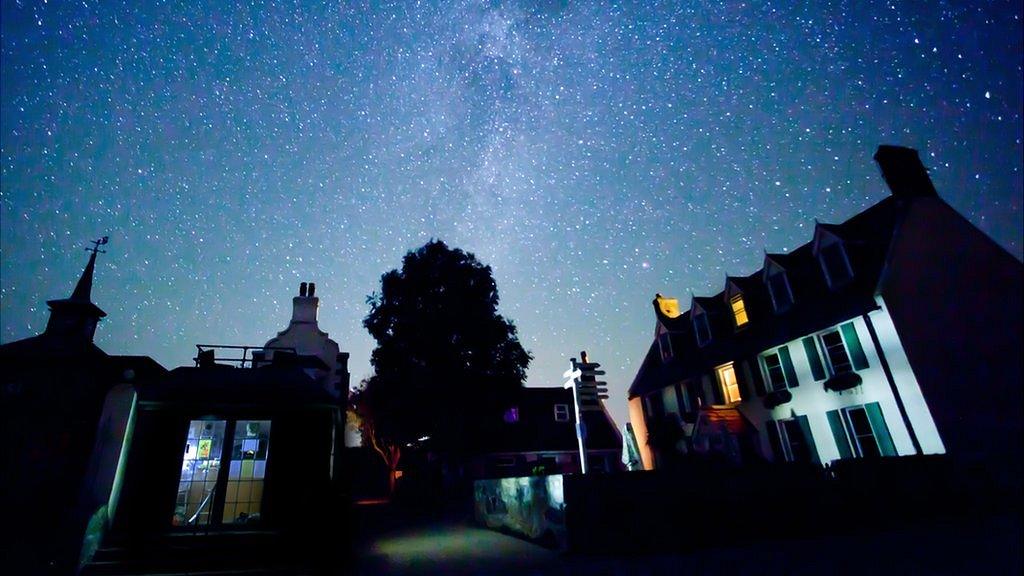 Stars above The Avenue in Sark