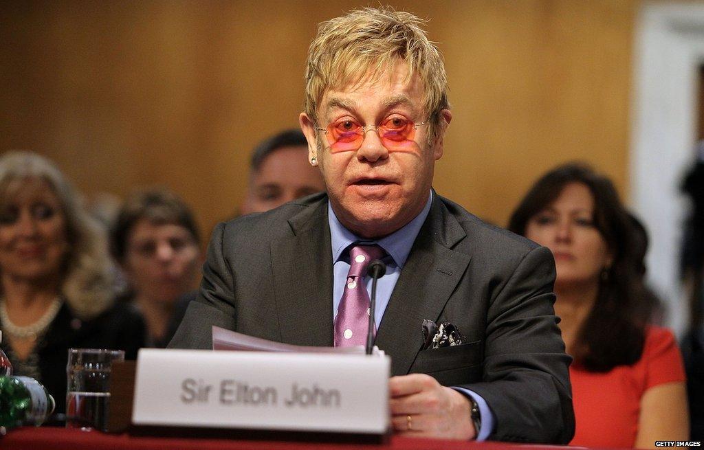 Sir Elton testifying before a US Senate hearing