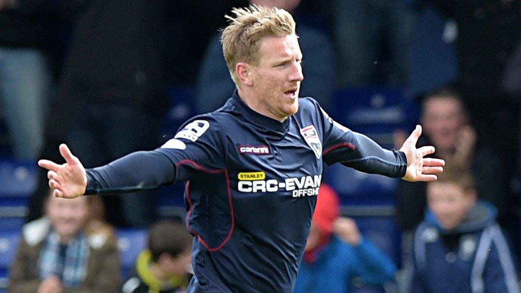 Michael Gardyne celebrates after scoring for Ross County against Hamilton Academical