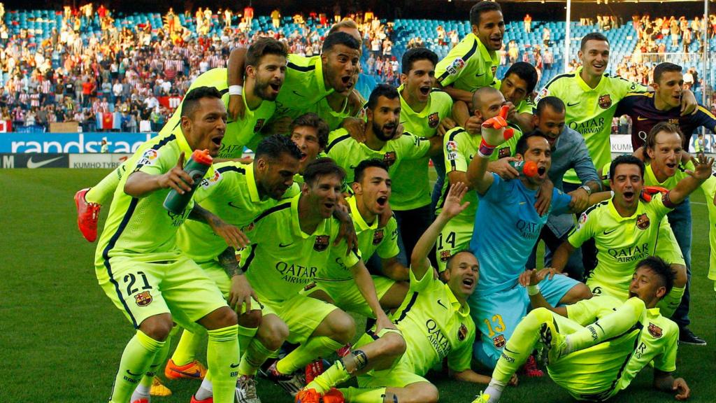 Barcelona celebrate their title win