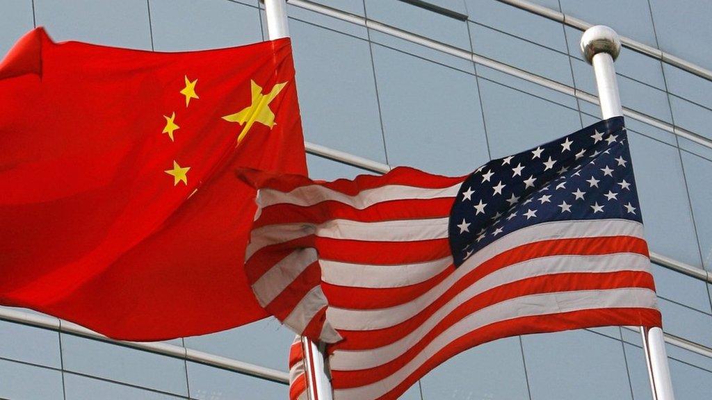 Chinese and US flags (file photo)