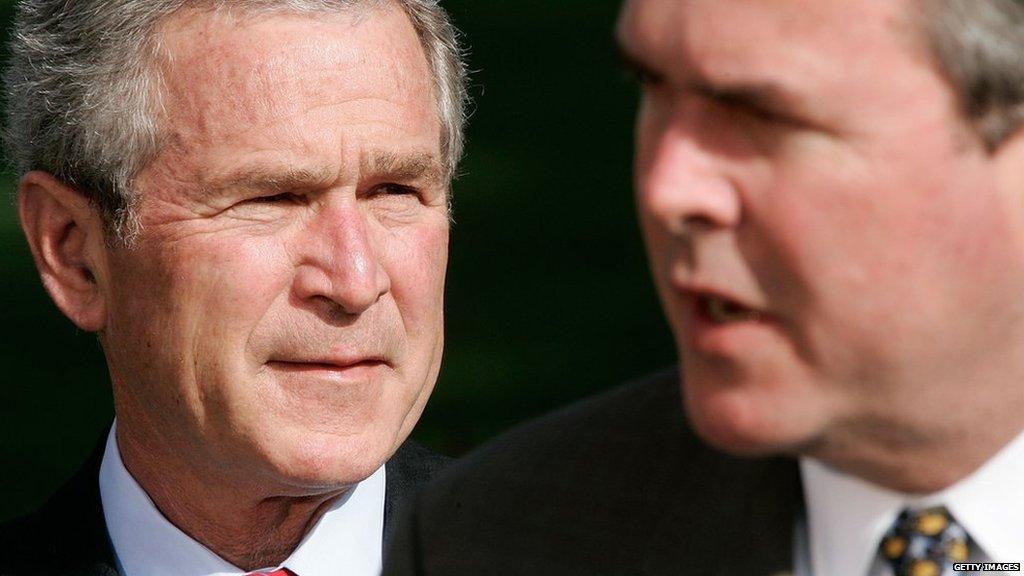 Bush and Bush April 19, 2006 at the White House in Washington, DC