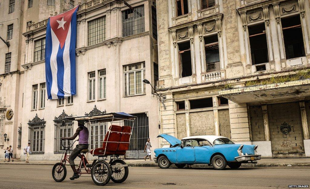 Man on bike in Cuba