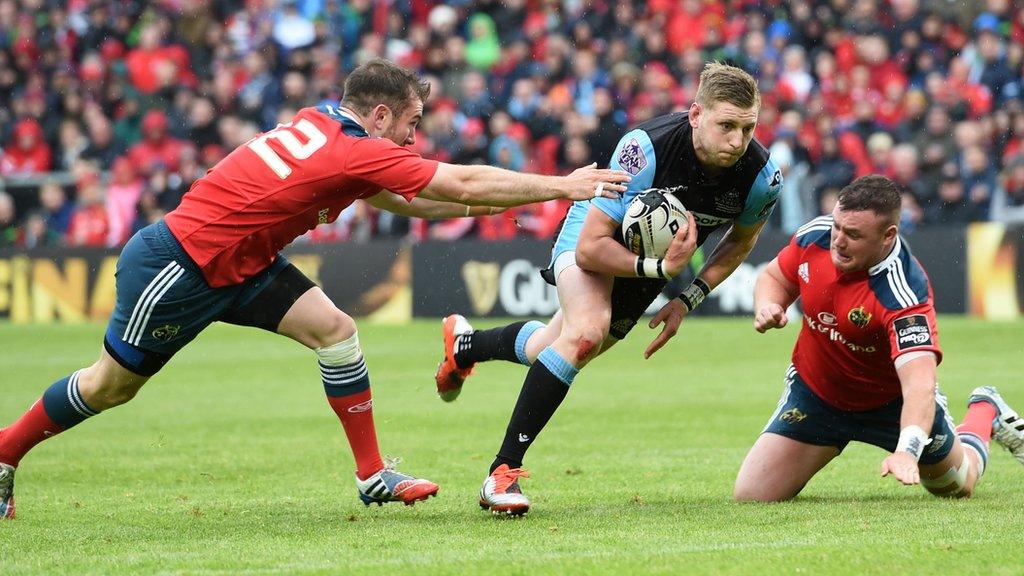 Finn Russell darts through to score Glasgow's fourth try