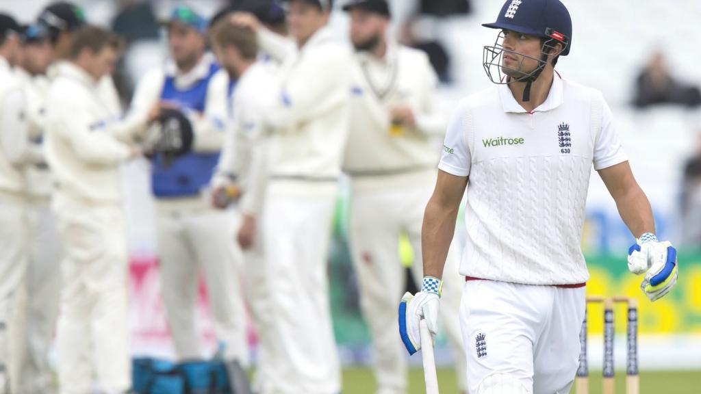 Alastair Cook walks