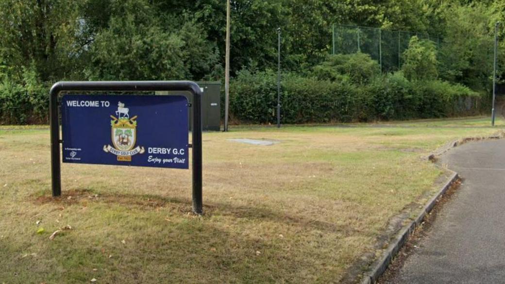 A sign at the entrance of Sinfin Golf Course