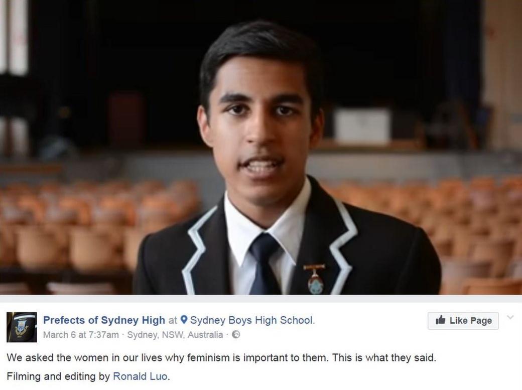 Screengrab from the Prefects of Sydney High Facebook page