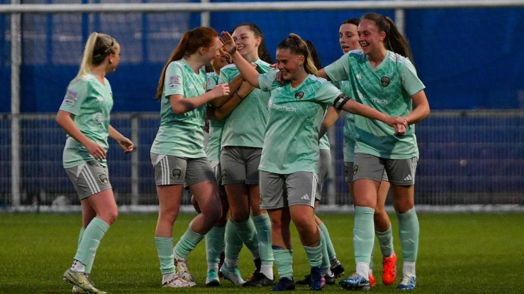 Helen Parker celebrates goal