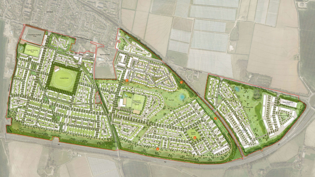 An aerial view of the housing development being proposed by the Prince William