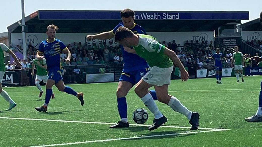 Ross Allen in action for Guernsey FC