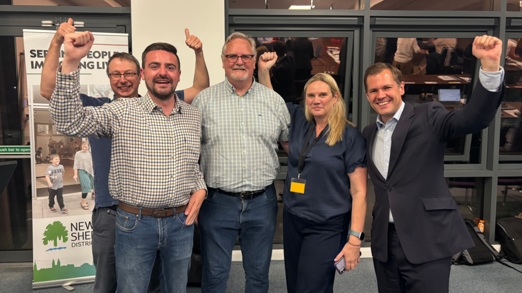 Conservatives celebrate their victory in Newark West