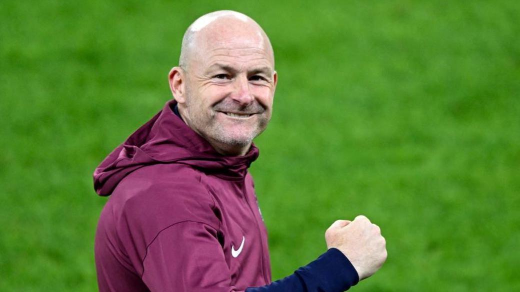 England coach Lee Carsley celebrates after his team win the 2025 Under-21 European Championship final