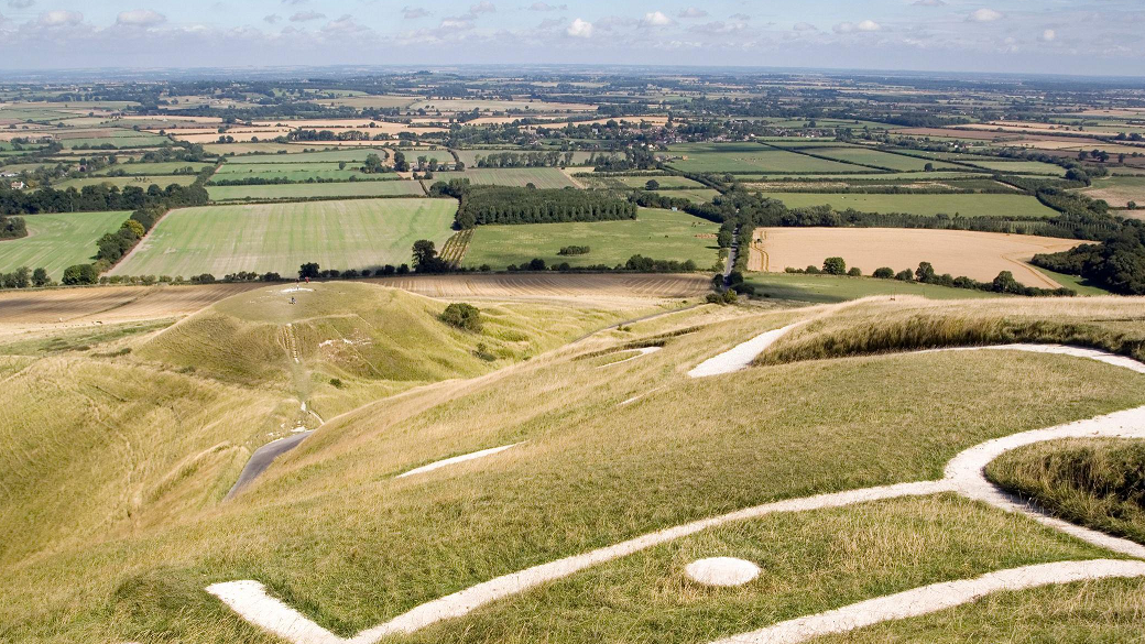 A general view from the Uffington White Horse in Oxfordshire.