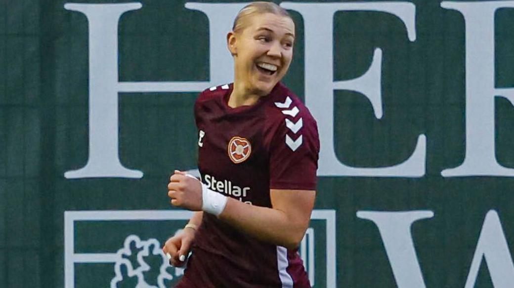 Georgia Timms scored three goals for Hearts against Hamilton Accies