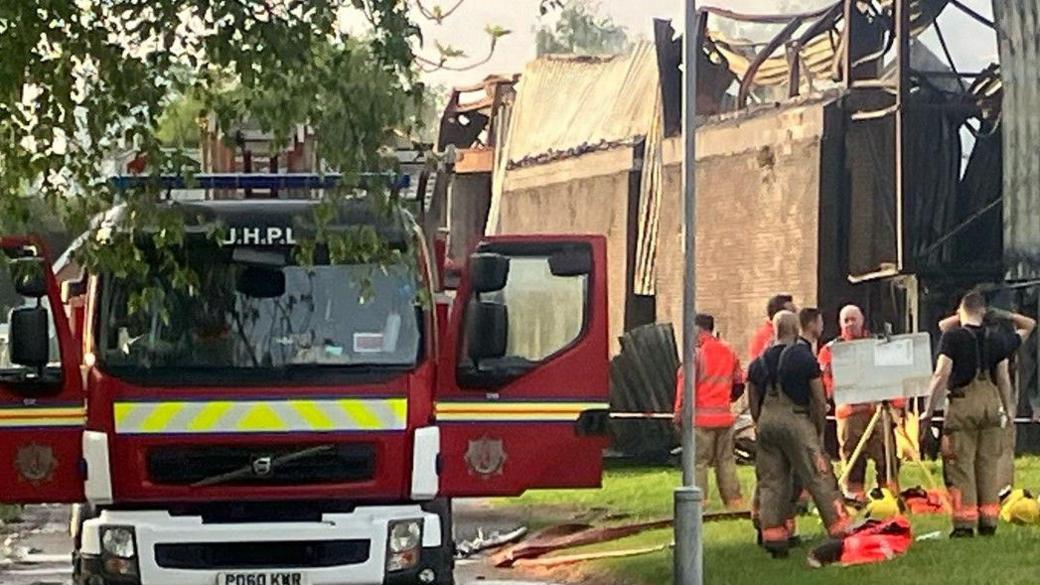 Fire scene Clarendon Leisure Centre Salford