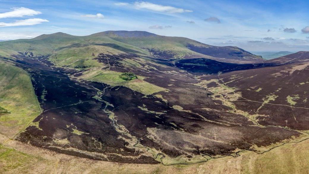 Skiddaw mountain with the Great Calva fell to the right. 