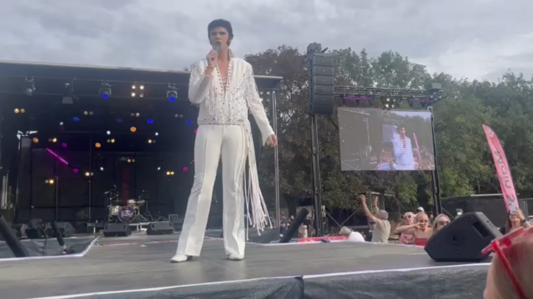 Lewis on stage