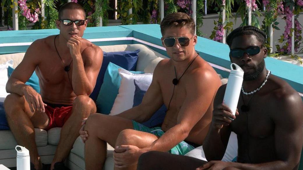 Joey Essex, Sean Stone and Josh Oyinsan on Love Island