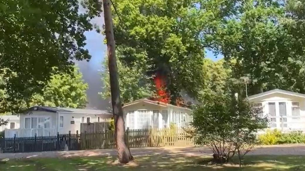 Fire at the Woodlands Caravan Park in Upper Sheringham