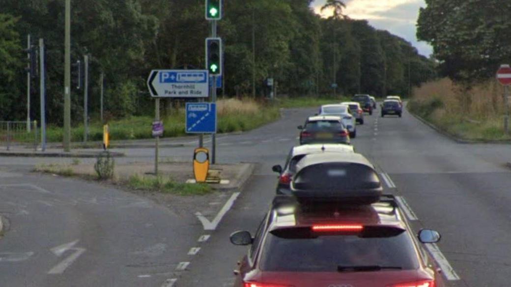 A google maps image of the A40 and the Thornhill park and ride