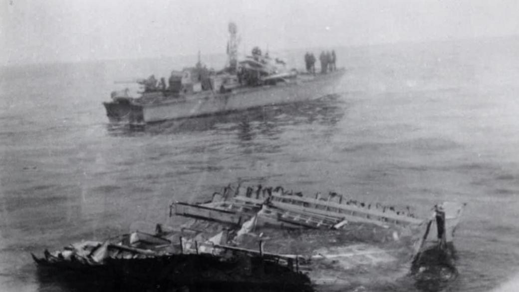 Old image of the naval ships in Jersey