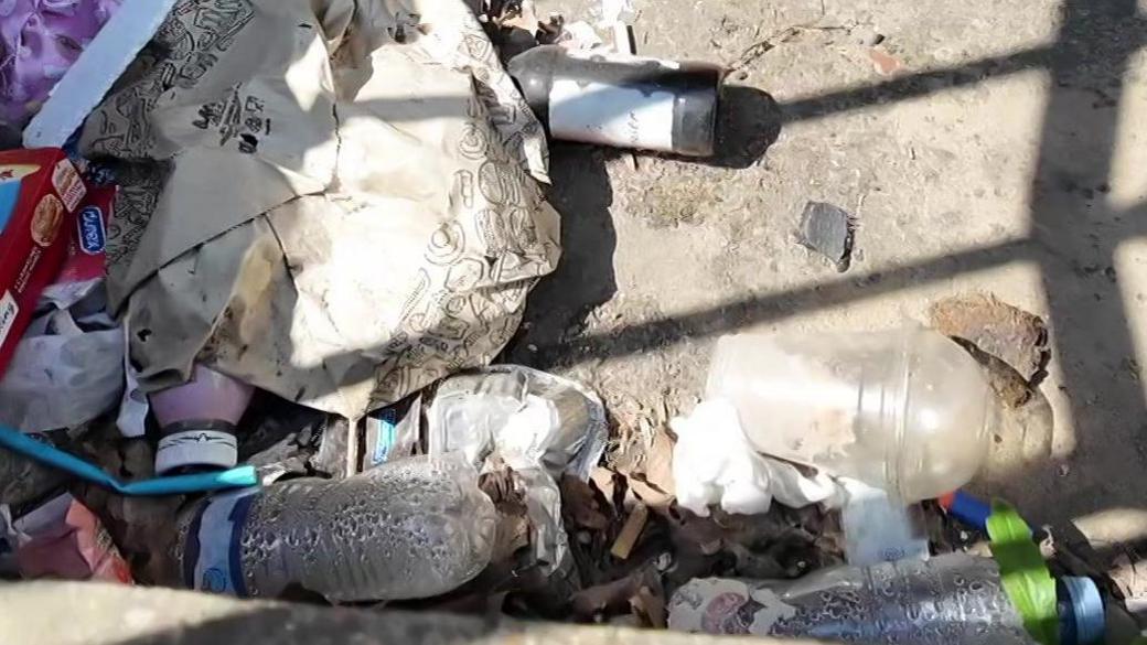 Rubbish in a car park