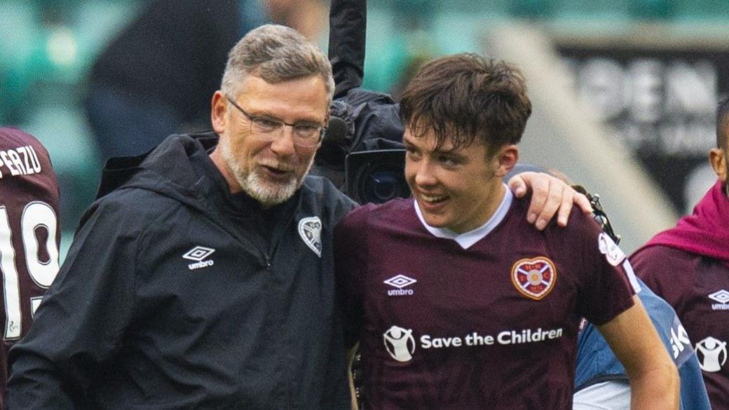 Craig Levein and Aaron Hickey