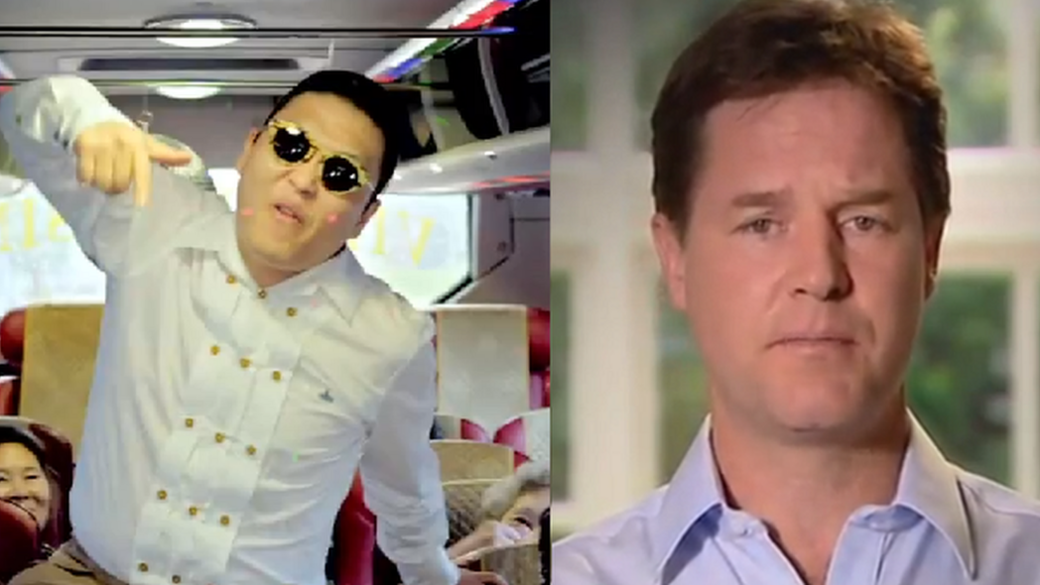 Psy and Nick Clegg